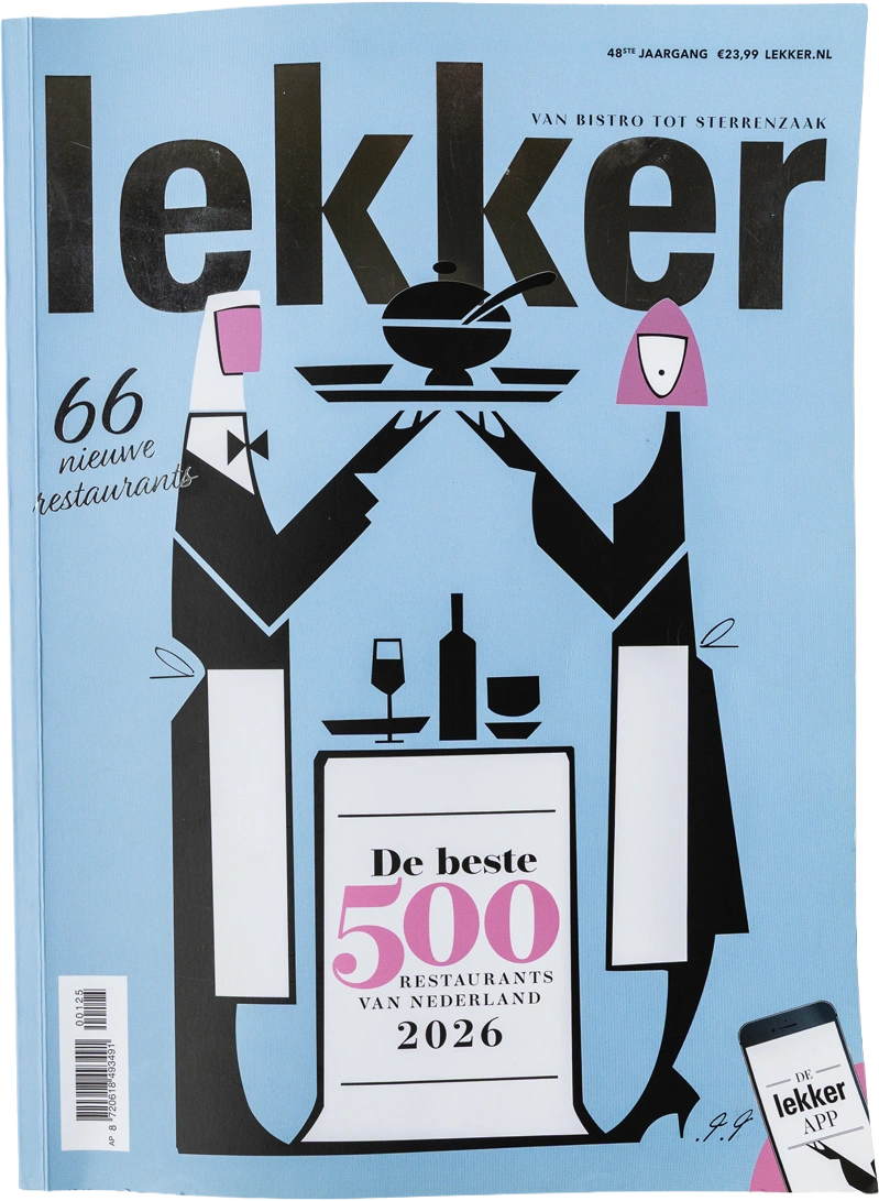 Omslag van Lekker, De beste 500 restaurants van Nederland 2026.